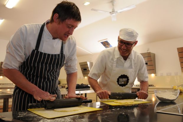 BBC Masterchef Finalist  Darren Sivewright (Pictured Right) and David Gow (Left) from award winning Bakery Harry Gow are to judge the 2016 World Tattie Scone Championship to be held at Piping At Forres, the European Pipe Band Championships.